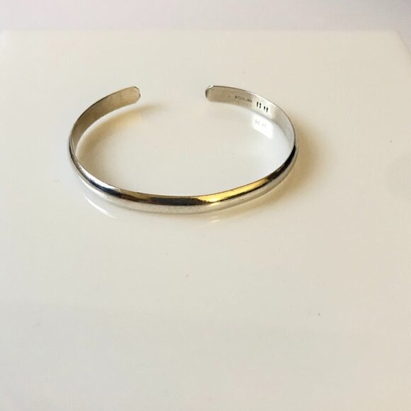 Navajo Herbert Harvey HH Signed Sterling Silver .925 High Polish Cuff Bracelet - Picture 5 of 7